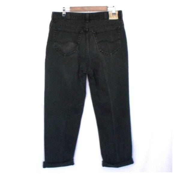Vintage Lee Distressed Black Hi Rise Mom Jeans Straight Leg Size 31 - Picture 2 of 3